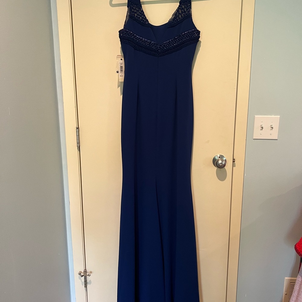 Badgley Mischka formal gown with beaded neck.